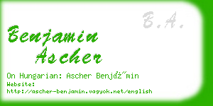 benjamin ascher business card